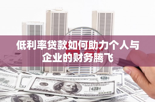 桃山低利率贷款如何助力个人与企业的财务腾飞